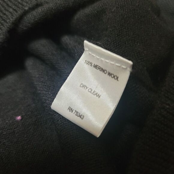 Davis & Squire Men's Size XL Black Merino Wool Long Sleeve Pullover Sweater - Picture 5 of 8